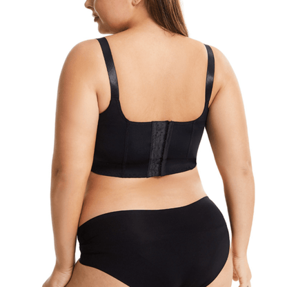 Black Back-Smoothing Plunge Push-Up Bra
