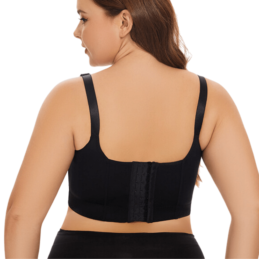 Black Back-Smoothing Plunge Push-Up Bra