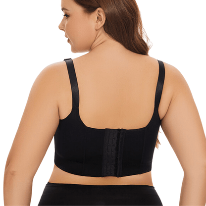 Black Back-Smoothing Plunge Push-Up Bra
