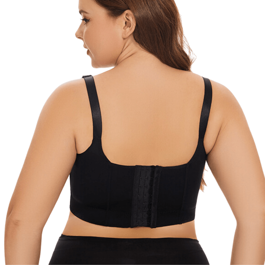 Black Back-Smoothing Plunge Push-Up Bra