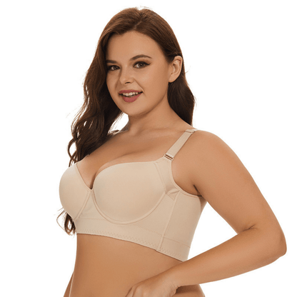 Black Back-Smoothing Plunge Push-Up Bra