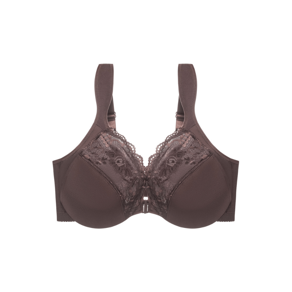 CloudSoft Lace Front-Close Push-Up Bra with Cushioned Underwire