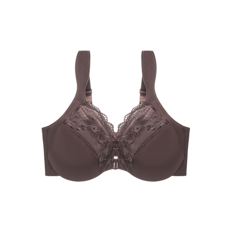 CloudSoft Lace Front-Close Push-Up Bra with Cushioned Underwire