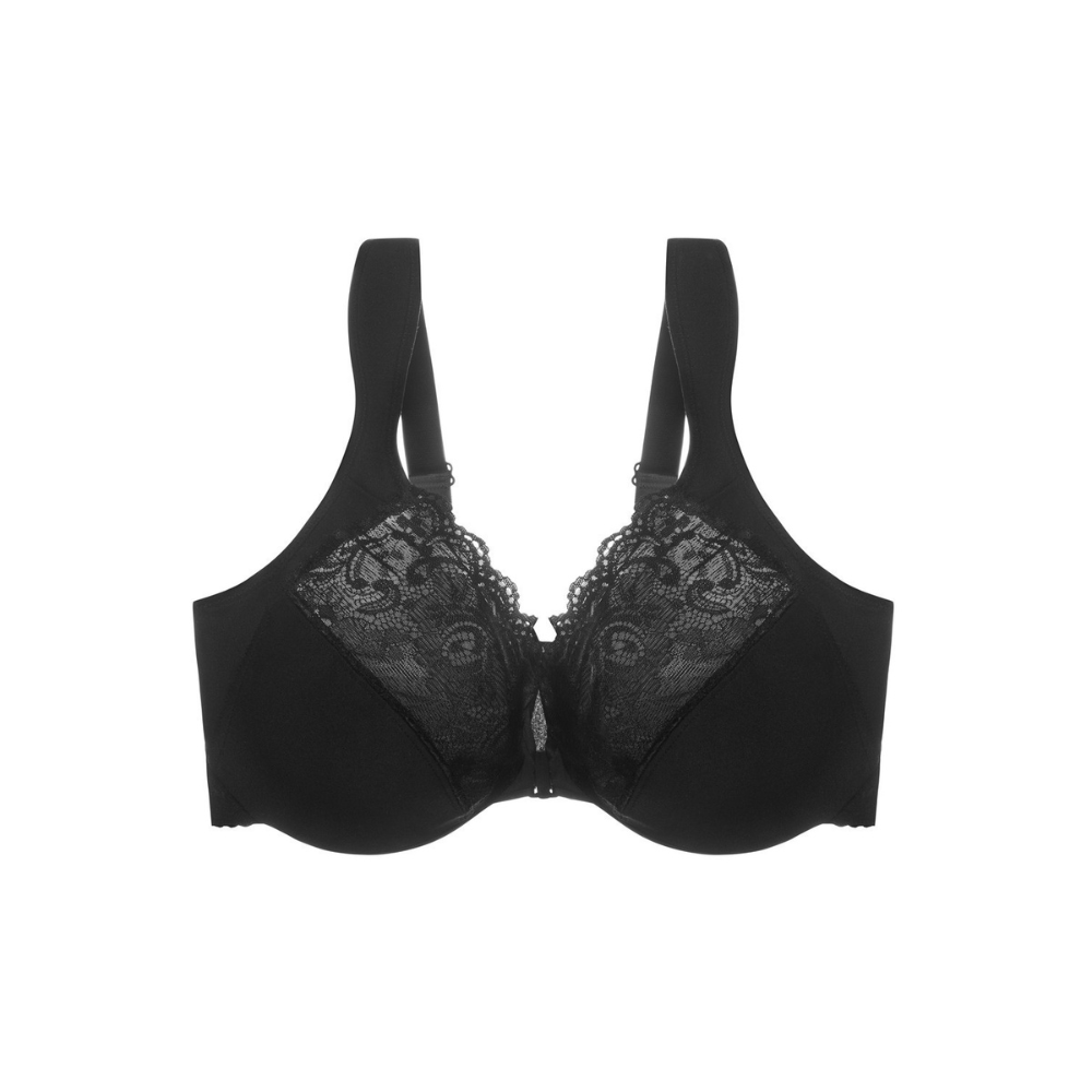 CloudSoft Lace Front-Close Push-Up Bra with Cushioned Underwire