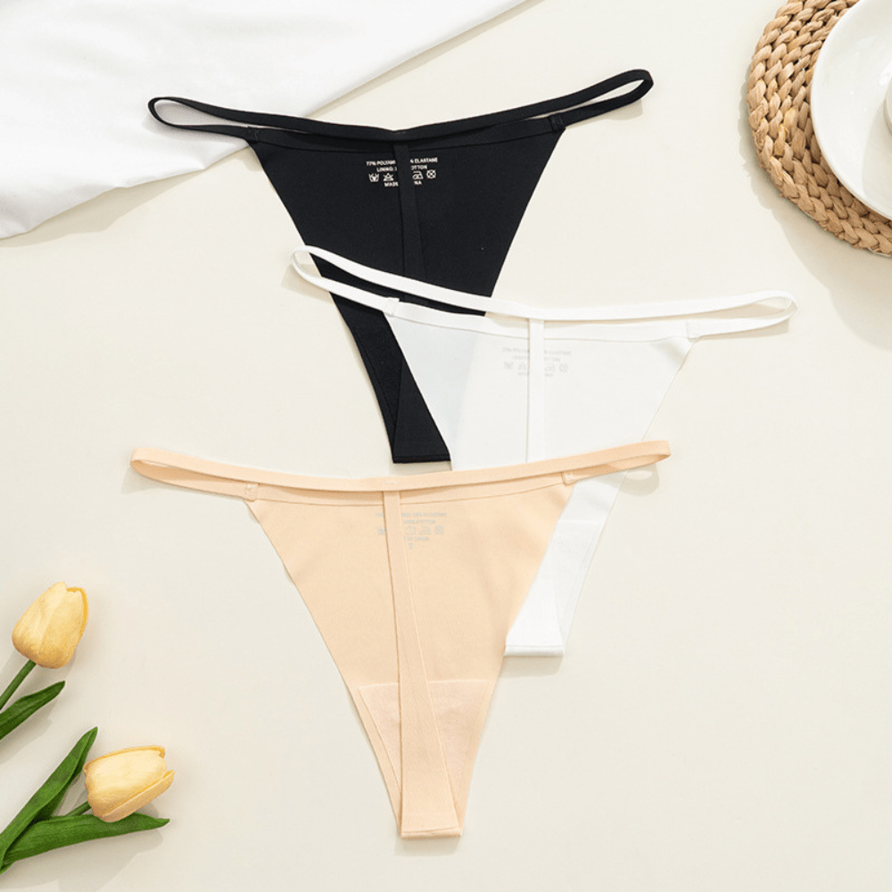 Black Low-Waist Silky G-String Underwear