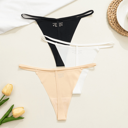 Black Low-Waist Silky G-String Underwear