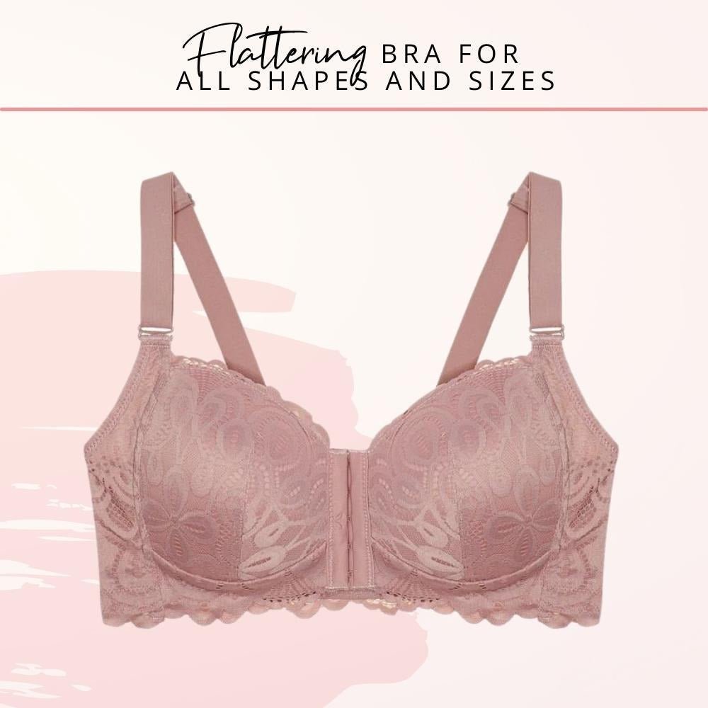 CloudSoft Lace Front Closure Wireless Push-Up Bra