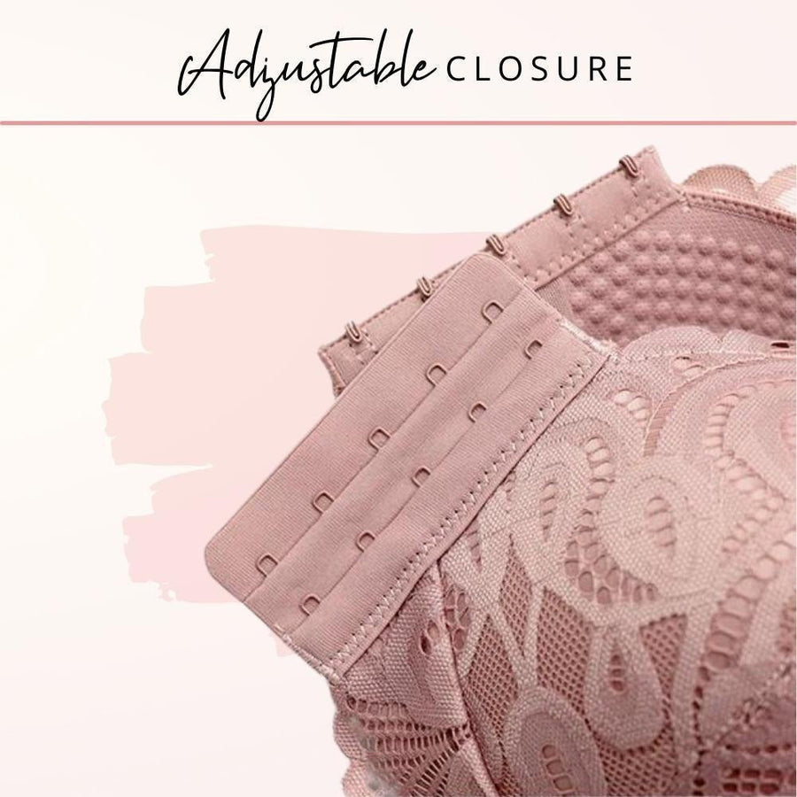 CloudSoft Lace Front Closure Wireless Push-Up Bra