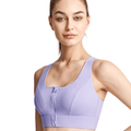 Front Zip Racerback Sculpting Sports Bra with Wide Band