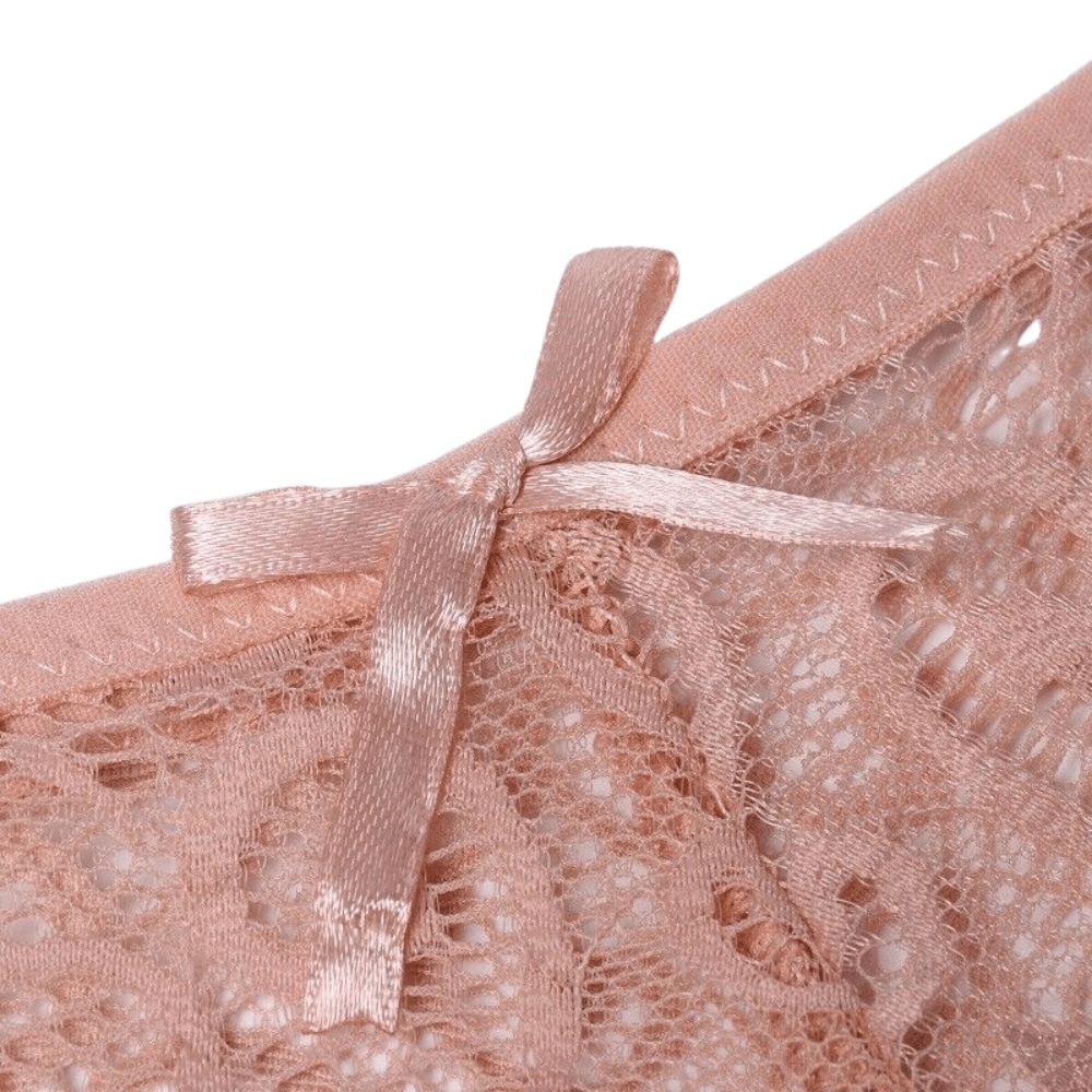 Low-Waist Lace G-String Women's Underwear with Transparent Detailing