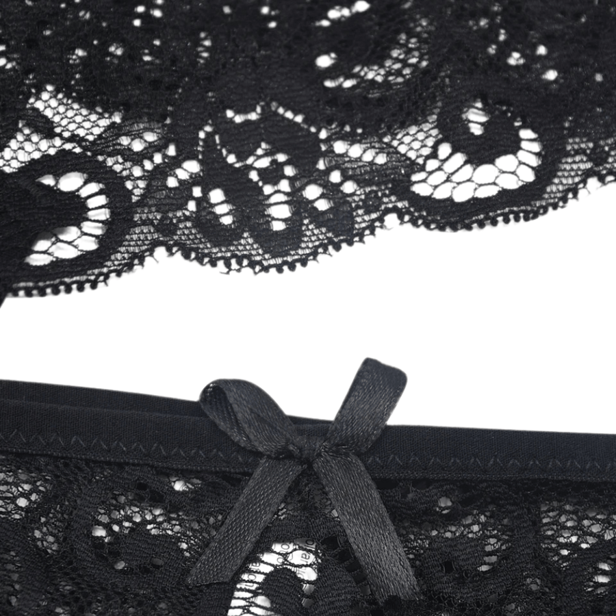 Low-Waist Lace G-String Women's Underwear with Transparent Detailing