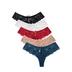 Low-Waist Lace G-String Women's Underwear with Transparent Detailing - Multicolored