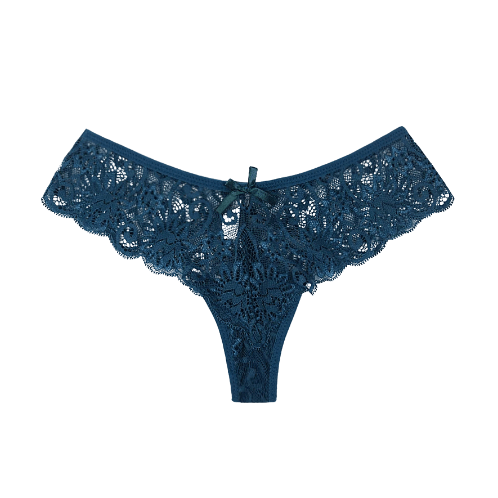 Low-Waist Lace G-String Women's Underwear with Transparent Detailing