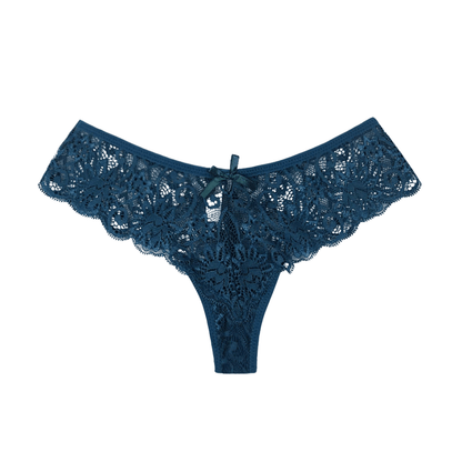 Low-Waist Lace G-String Women's Underwear with Transparent Detailing