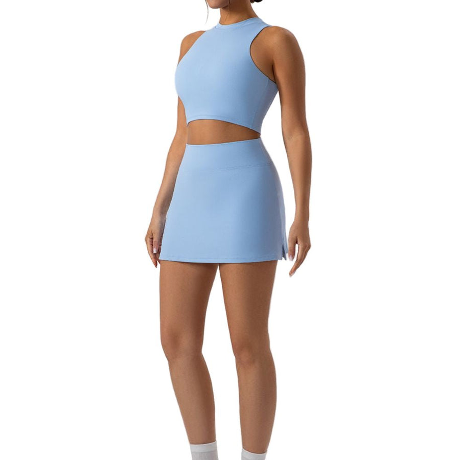 High Neck Longline Sports Bra with Removable Pads