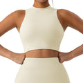High Neck Longline Sports Bra with Removable Pads