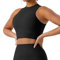 High Neck Longline Sports Bra with Removable Pads