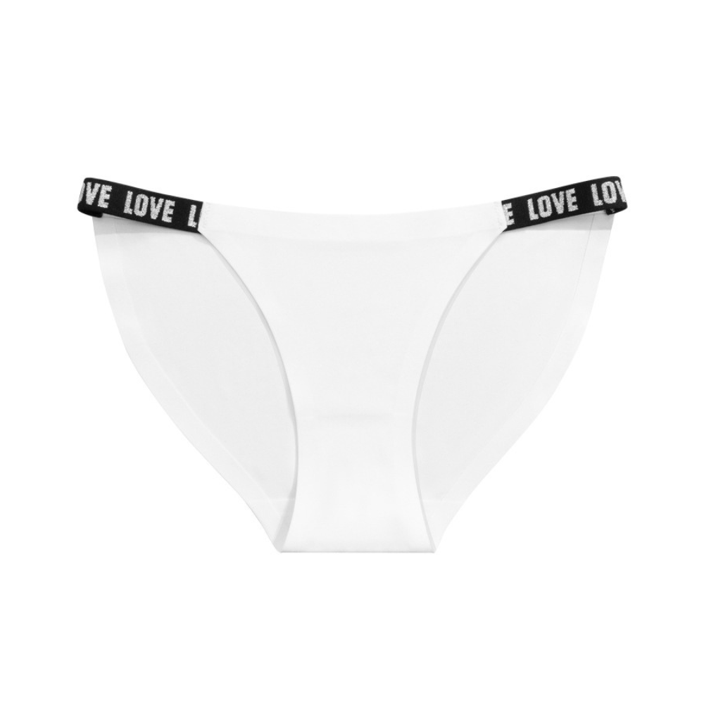 Magic Love Black Seamless Low-Waist Thong with LOVE Print Waistband
