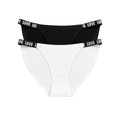 Magic Love Black Seamless Low-Waist Thong with LOVE Print Waistband