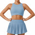 Magic High Neck Open Back Sports Bra - Blue