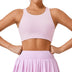 Magic High Neck Open Back Sports Bra - Pink