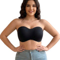 Strapless Seamless Push-Up Bra with Crossback Support for Plus Sizes