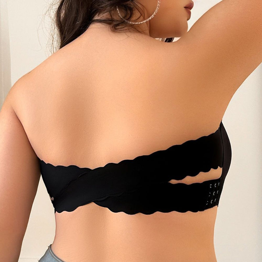 Strapless Seamless Push-Up Bra with Crossback Support for Plus Sizes