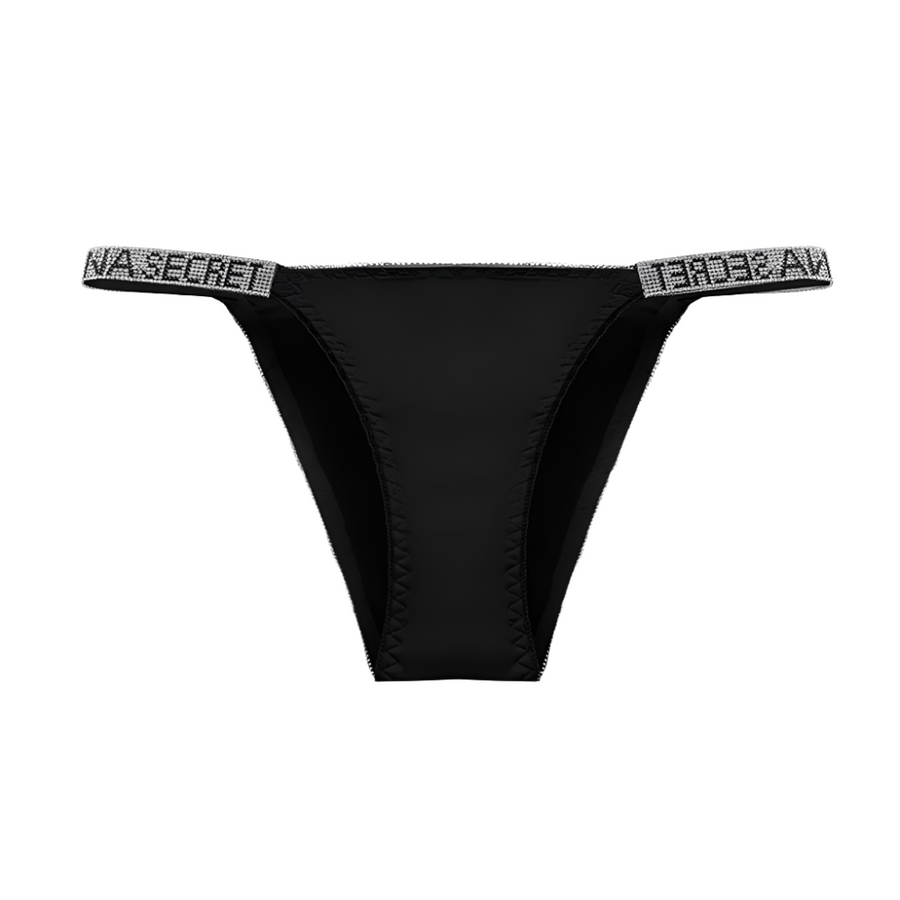 Rhinestone Glam Low-Waist Thong Underwear - Vibrant Colors
