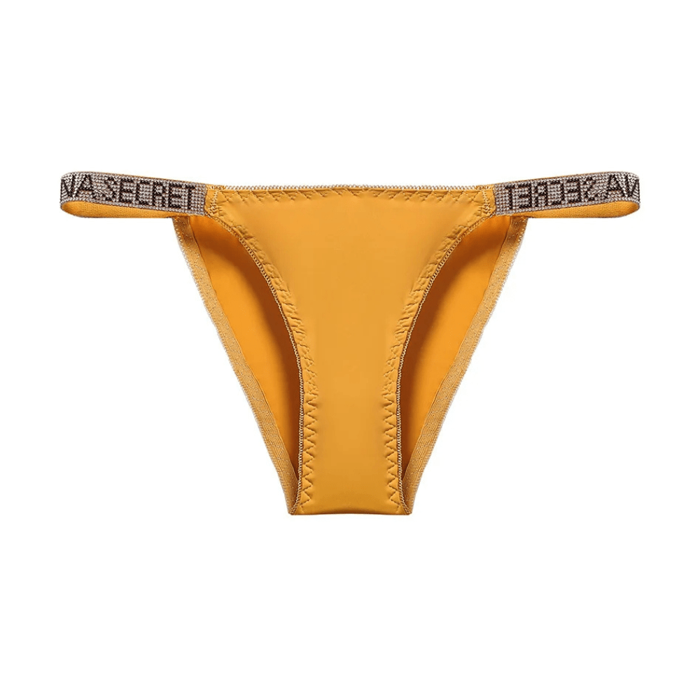 Rhinestone Glam Low-Waist Thong Underwear - Vibrant Colors