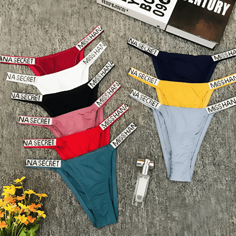 Rhinestone Glam Low-Waist Thong Underwear - Vibrant Colors