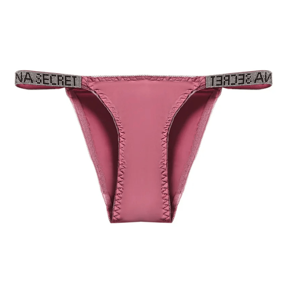Rhinestone Glam Low-Waist Thong Underwear - Vibrant Colors