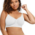 Ruched Wireless Bralette with Breathable Comfort and Adaptive Fit - White