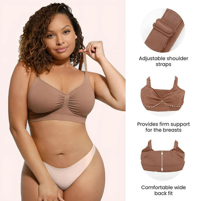 Ruched Wireless Bralette with Breathable Comfort and Adaptive Fit
