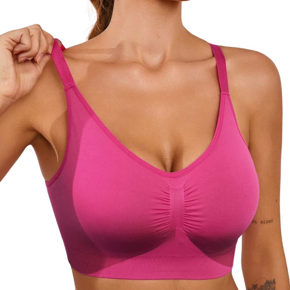 Ruched Wireless Bralette with Breathable Comfort and Adaptive Fit