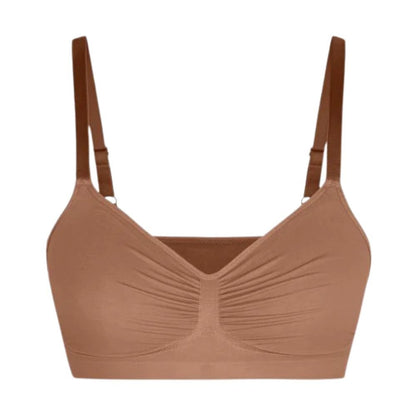 Ruched Wireless Bralette with Breathable Comfort and Adaptive Fit