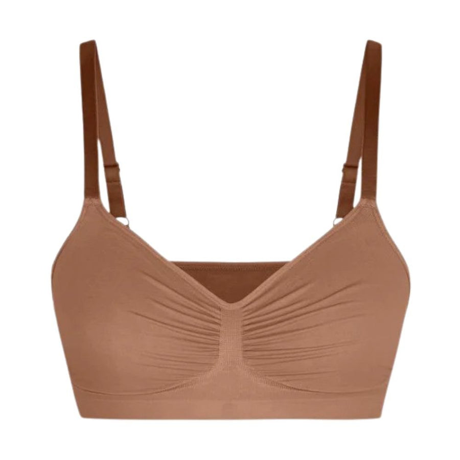 Ruched Wireless Bralette with Breathable Comfort and Adaptive Fit