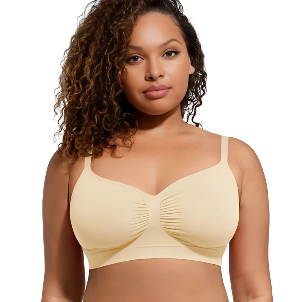 Ruched Wireless Bralette with Breathable Comfort and Adaptive Fit