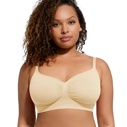 Ruched Wireless Bralette with Breathable Comfort and Adaptive Fit