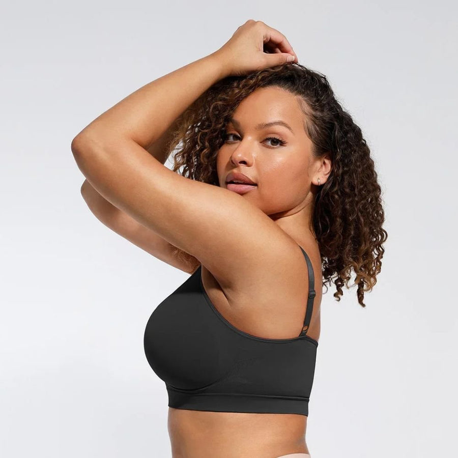 Ruched Wireless Bralette with Breathable Comfort and Adaptive Fit