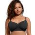 Ruched Wireless Bralette with Breathable Comfort and Adaptive Fit - Black
