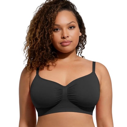 Ruched Wireless Bralette with Breathable Comfort and Adaptive Fit