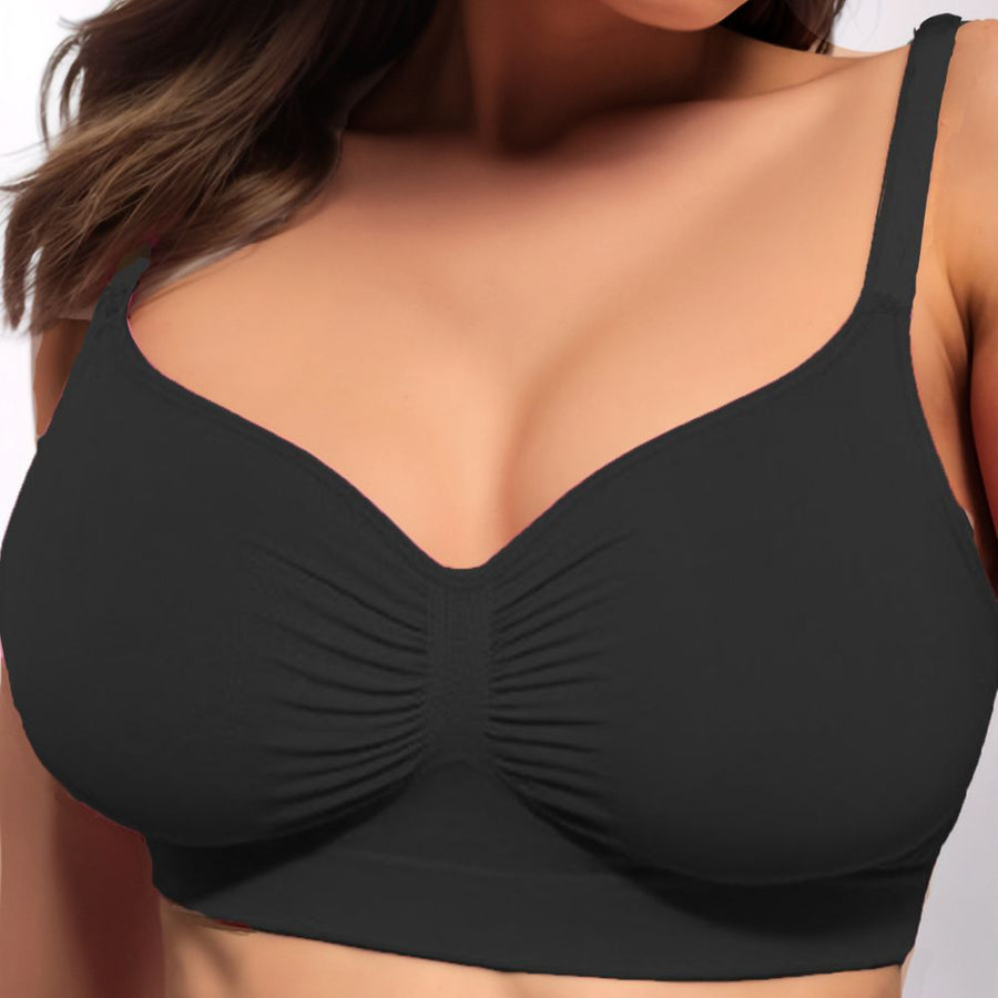 Ruched Wireless Bralette with Breathable Comfort and Adaptive Fit