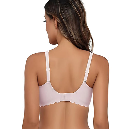 Magic Scallop Seamless Wireless Bra with Deep V Neckline