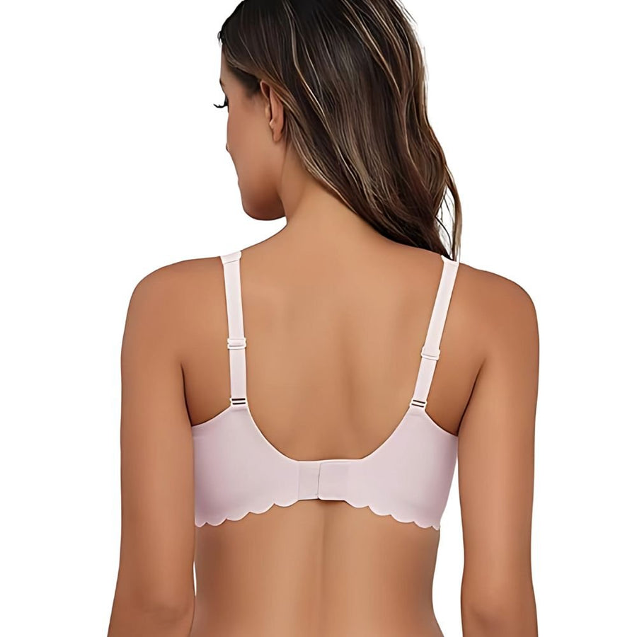 Magic Scallop Seamless Wireless Bra with Deep V Neckline