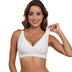 Magic Scallop Seamless Wireless Bra with Deep V Neckline - White