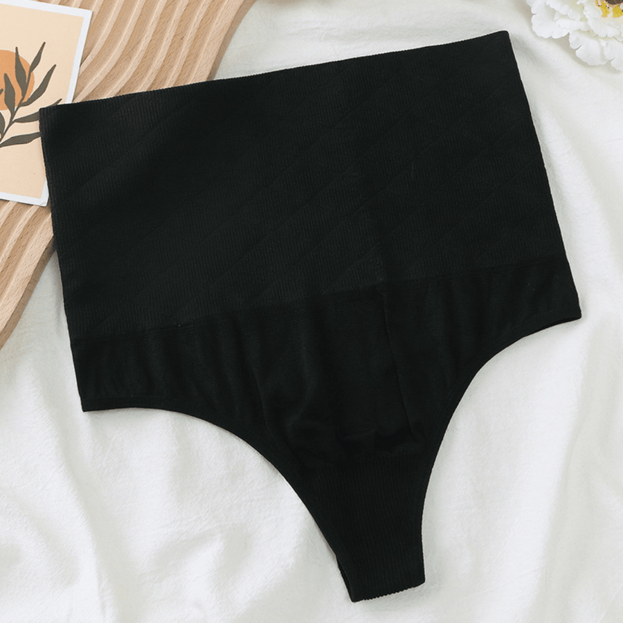 High-Waist Tummy Control Thong Shapewear in Nude