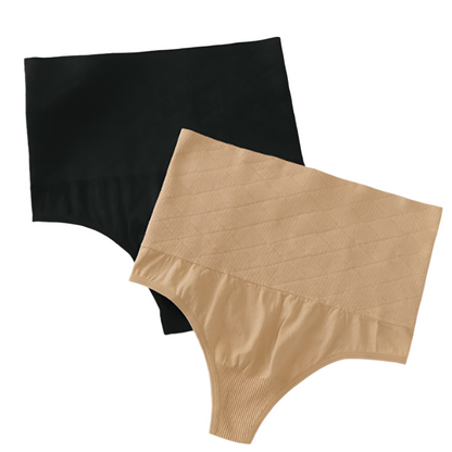 High-Waist Tummy Control Thong Shapewear in Nude