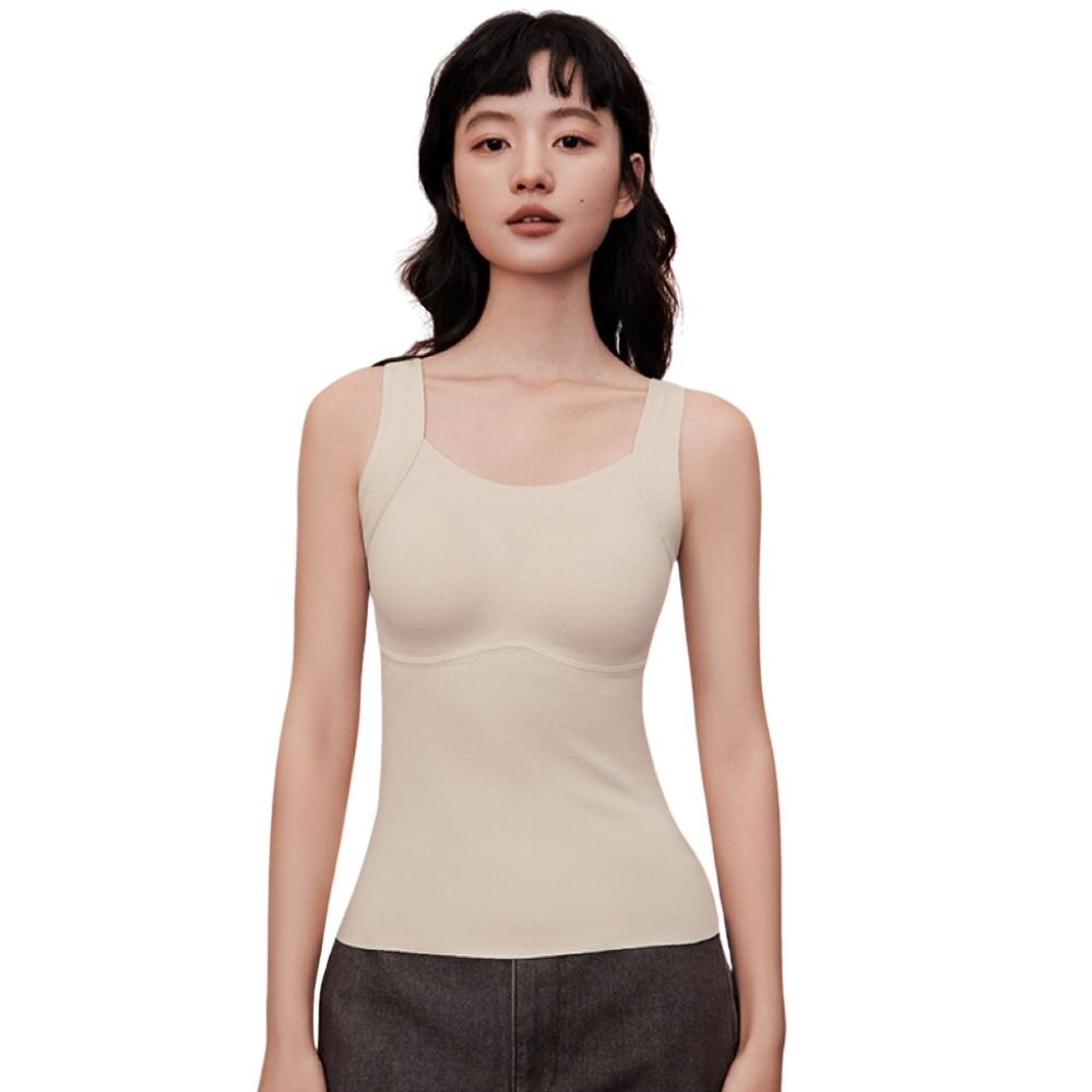 Seamless Built-In Bra Cami with Fixed Pads - Effortless Support Top