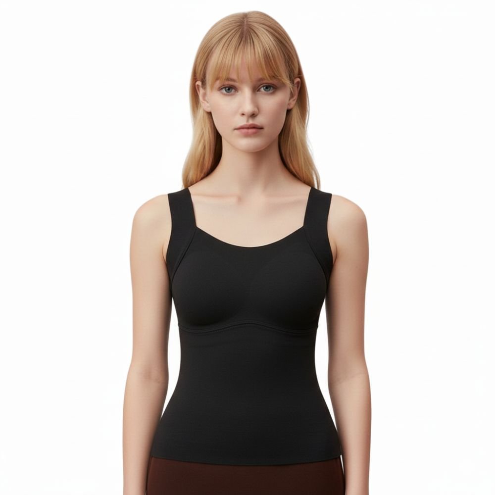 Seamless Built-In Bra Cami with Fixed Pads - Effortless Support Top