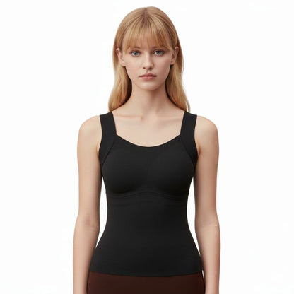 Seamless Built-In Bra Cami with Fixed Pads - Effortless Support Top